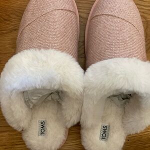 TOMS Vintage Pink Sparkle Knit Slipper